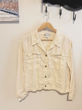 RACHEL ZOE 100% linen shirt jacket